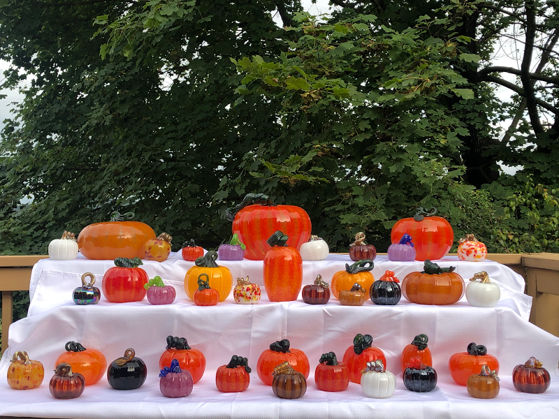 Pumpkins, blown glass