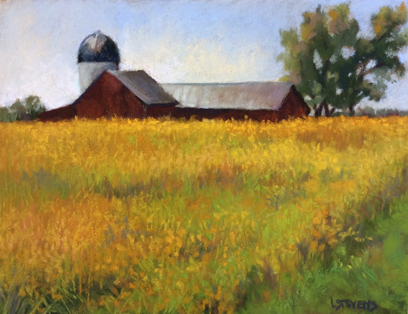 Barn on Airmont Road, pastel