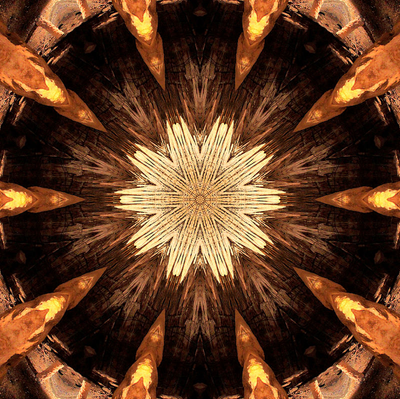 MANDALA means "circle" in Sanskrit. A Mandala is a concentric spiritual & healing symbol in Hinduism and Buddhism. It is a powerful metaphysical representation of the Cosmos. These mandalas are digital paintings from nature photos I took along the Shenandoah Valley & at the Luray Caverns in VA the day the Notre Dame Cathedral caught fire in Paris. I came home and transformed them also as a tribute to the ND beautiful rosetta stained glass window I had seen back in 1984. I hope they help you heal in your own personal space & journey.