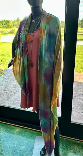 Bamboo Wrap - Hand cut, hand dyed bamboo fall wrap