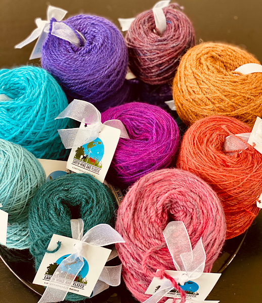 Alpaca Yarn - Hand dyed alpaca yarn from the Earth Wind and Fleece herd of alpacas