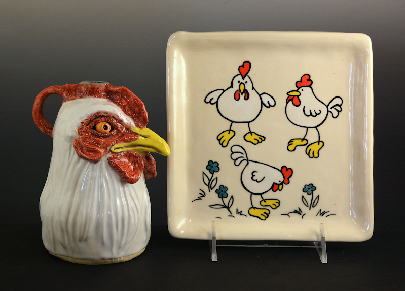 Chicken Pitcher & Chicken Plate