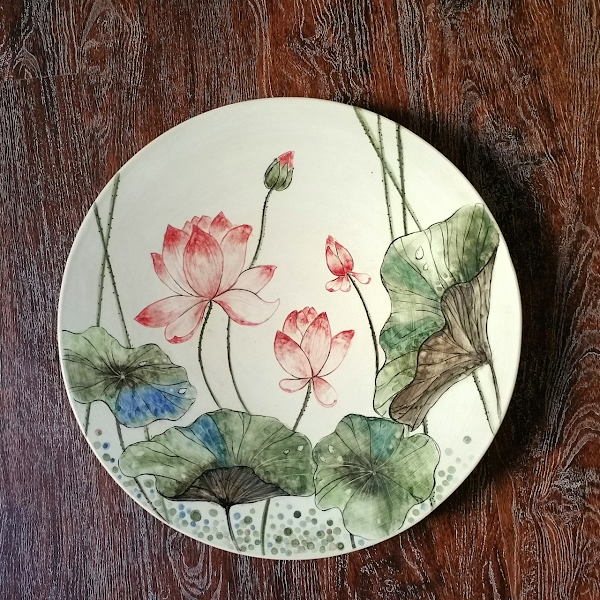 Serving Dish - Lotus Motif